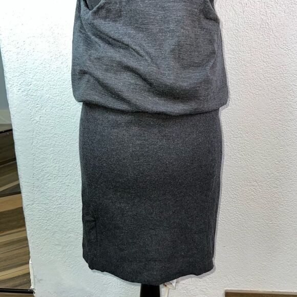 Tory Burch Charcoal Sequin Embellished Wool Midi Dress Gold/Gray Sz Small - Picture 7 of 12